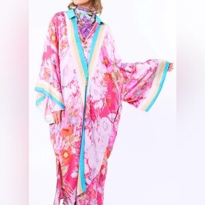 NWT ARATTA PRETTY IN THE PINK MAXI KIMONO / TOPPER O/S